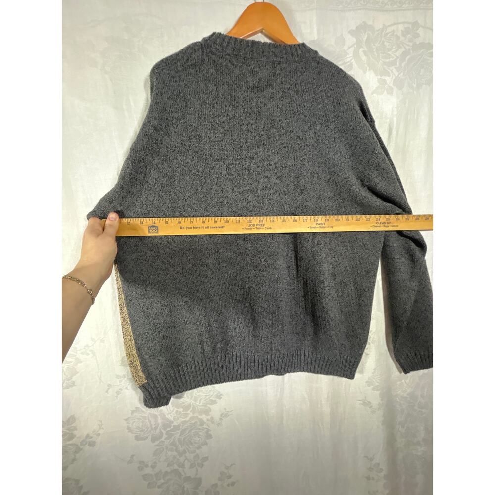 Vintage Sweater XL Gray Geometric Crew Neck Australia Cotton Dockers - Picture 8 of 9